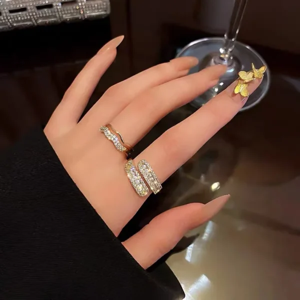 2023 New Fashion Trend Unique Design Elegant Delicate Exaggerated Lines Ring Women Jewelry Wedding Party Premium Gift Wholesale - Image 95