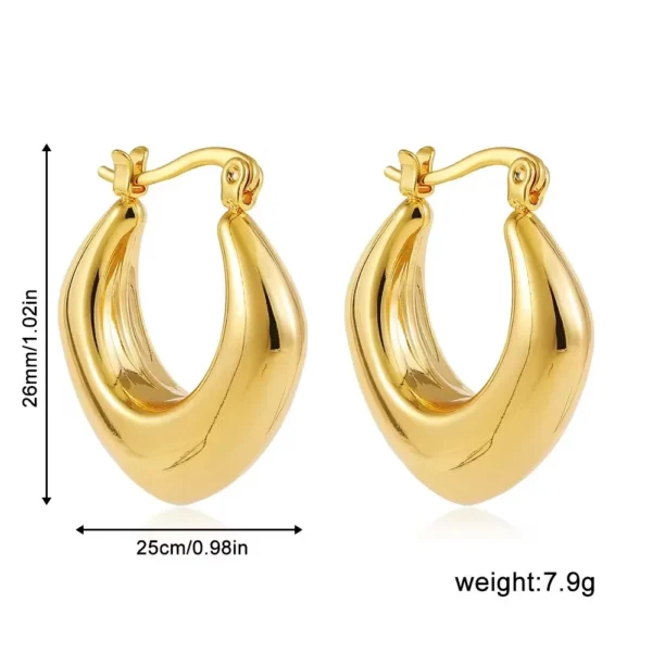 Vintage Stainless Steel Chunky Twist C Shape Earrings for Women Anti Allergic Smooth Metal Circle Huggie Ear Hoop Jewelry Серьги - Image 9