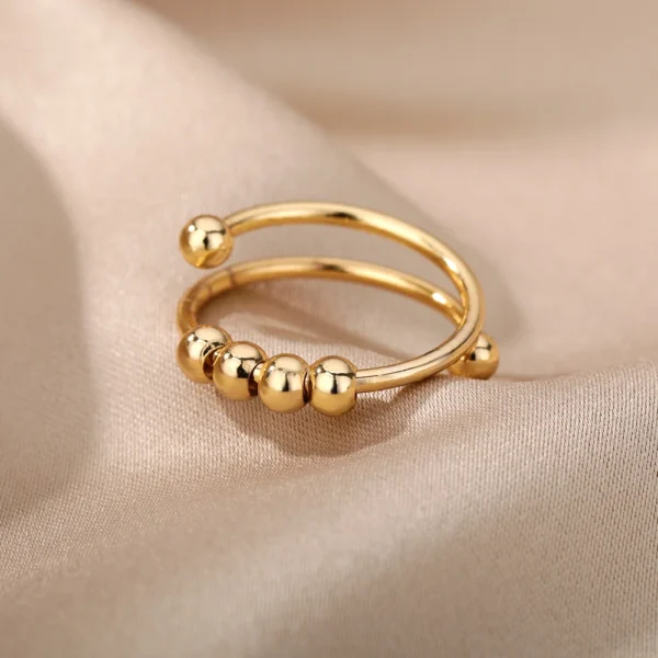 316L Stainless Steel Rings for Women Gold Color Never Fade Luxury Classic rings Adjustable Rock Ring Aesthetic Jewelry Gift - Image 56