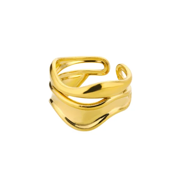 316L Stainless Steel Rings for Women Gold Color Never Fade Luxury Classic rings Adjustable Rock Ring Aesthetic Jewelry Gift - Image 21