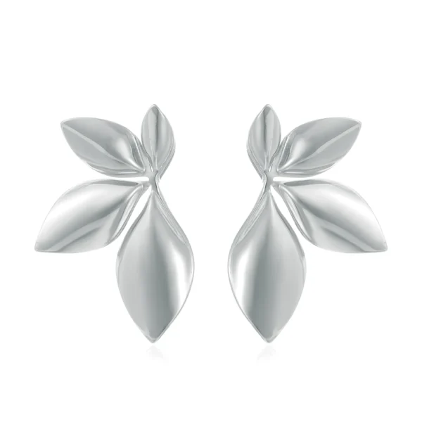 Exquisite handmade leaf earrings, sweet and elegant stainless steel earrings, fashionable women's party jewelry accessories - Image 3