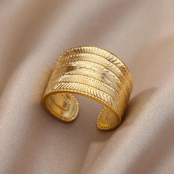 316L Stainless Steel Rings for Women Gold Color Never Fade Luxury Classic rings Adjustable Rock Ring Aesthetic Jewelry Gift - Image 53