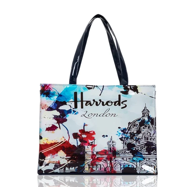 Horizontal Edition PVC Reusable Shopping Bag Eco-friendly London Lady Shopper Bag Large Capacity Waterproof Handbag Shoulder Bag - Image 35