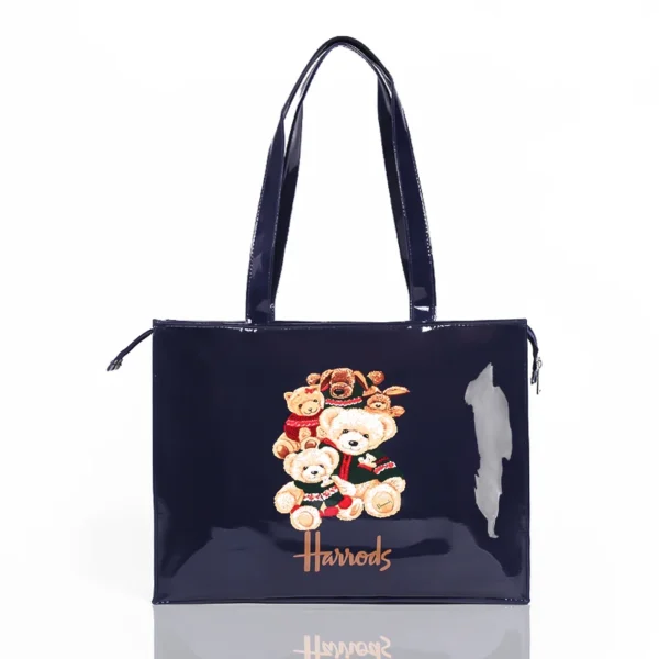 Horizontal Edition PVC Reusable Shopping Bag Eco-friendly London Lady Shopper Bag Large Capacity Waterproof Handbag Shoulder Bag - Image 11