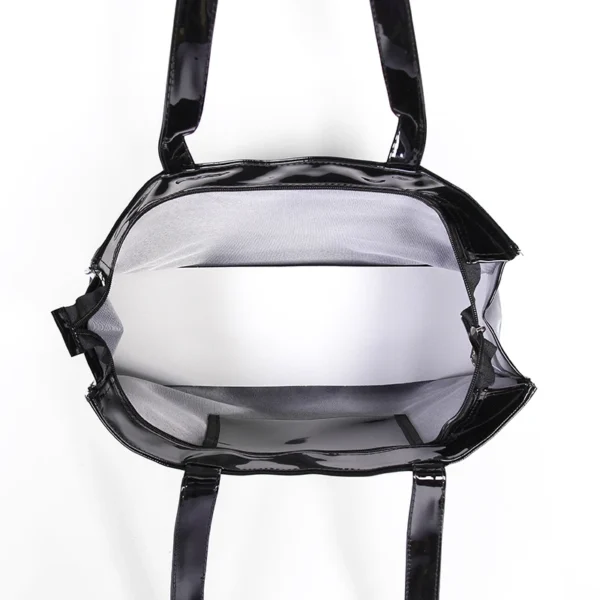 Horizontal Edition PVC Reusable Shopping Bag Eco-friendly London Lady Shopper Bag Large Capacity Waterproof Handbag Shoulder Bag - Image 5