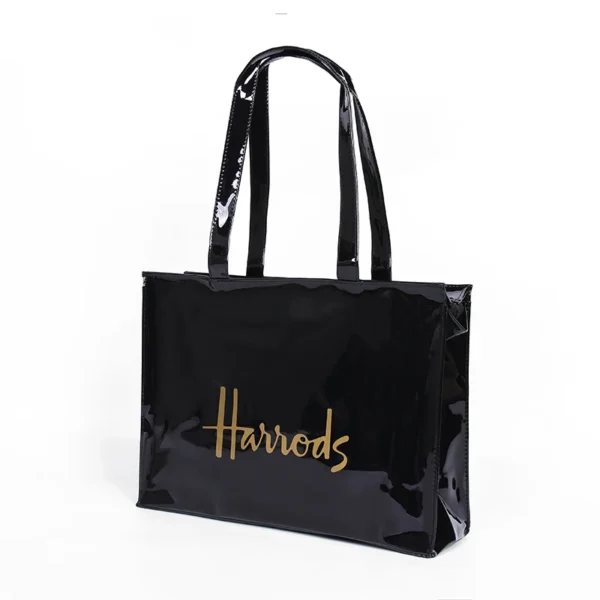 Horizontal Edition PVC Reusable Shopping Bag Eco-friendly London Lady Shopper Bag Large Capacity Waterproof Handbag Shoulder Bag - Image 3