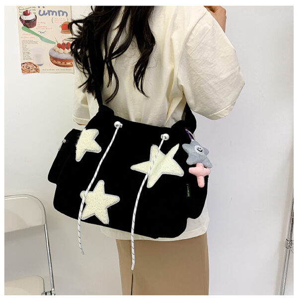 Women Star Pattern Corduroy Crossbody Bag Casual Tote Lady Simple Large Capacity Shoulder Bag Girl Travel School Bookbag Handbag - Image 26