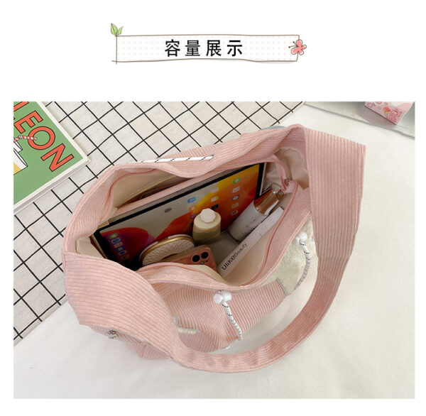 Women Star Pattern Corduroy Crossbody Bag Casual Tote Lady Simple Large Capacity Shoulder Bag Girl Travel School Bookbag Handbag - Image 16