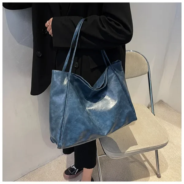 Women Tote Bag Fashion Underarm Pouch Large Capacity Soft Pu Leather Shoulder Bag Retro Crossbody Bag Casual Portable BucketBags - Image 23