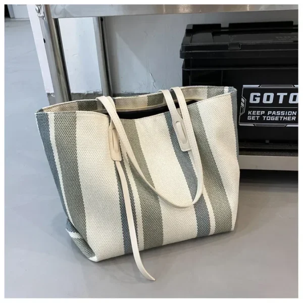 Raffia Summer Bags for Woman 2024 Stripe Designer Shoulder Crossbody Shopper Storage Bag Women Casual Canvas Handbag Tote Bag - Image 54