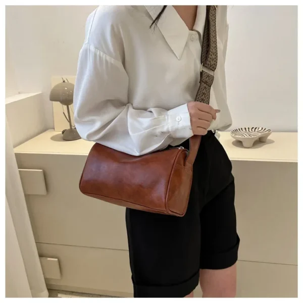 Vintage Shoulder Bag for Women Fashion Wide Strap Crossbody Bag Retro Pillow Messenger Handbag Ladies Tote Clutchs Purses Tote - Image 23