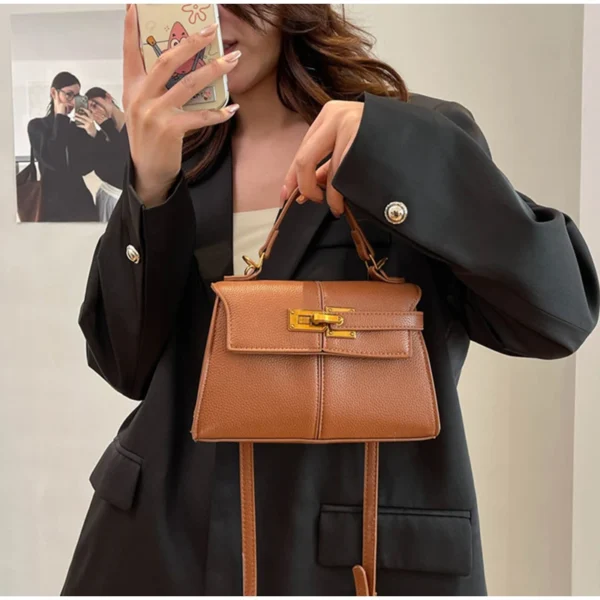 Trapezoidal Crossbody Bag, Niche Designer Soft Shoulder Bag,Fashionable Commuting Versatile Messenger Bag,Lady Buckle Handbag - Image 38