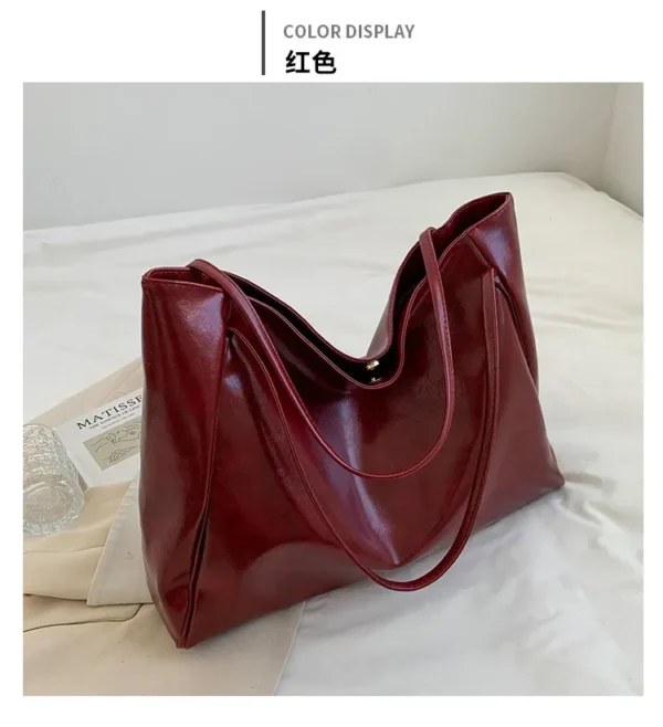 Women Tote Bag Fashion Underarm Pouch Large Capacity Soft Pu Leather Shoulder Bag Retro Crossbody Bag Casual Portable BucketBags - Image 30