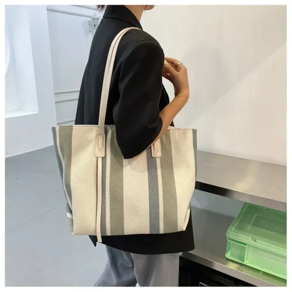 Raffia Summer Bags for Woman 2024 Stripe Designer Shoulder Crossbody Shopper Storage Bag Women Casual Canvas Handbag Tote Bag - Image 39