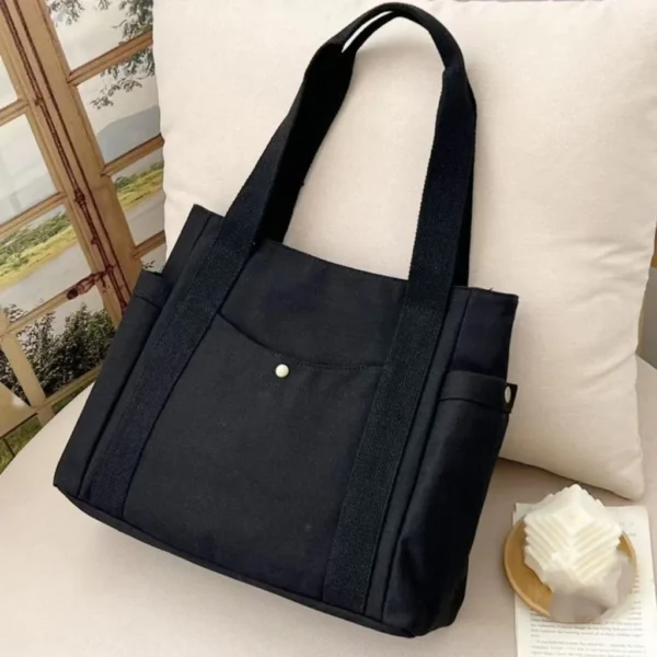 Large Capacity Canvas Tote Bags for Work Commuting Carrying Bag College Style Student Outfit Book Shoulder Bag - Image 3