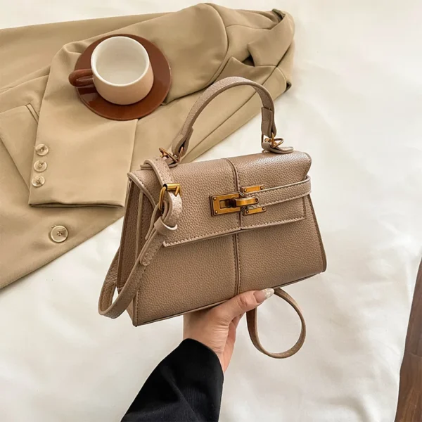Trapezoidal Crossbody Bag, Niche Designer Soft Shoulder Bag,Fashionable Commuting Versatile Messenger Bag,Lady Buckle Handbag - Image 9
