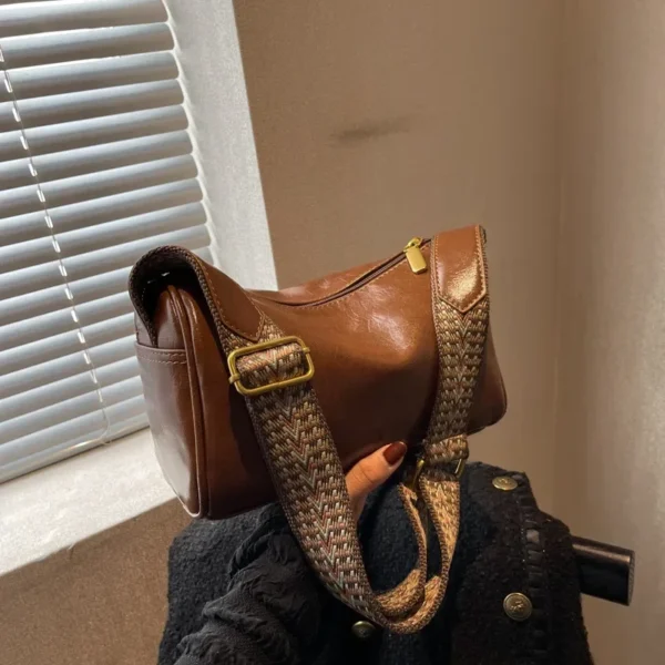 Vintage Shoulder Bag for Women Fashion Wide Strap Crossbody Bag Retro Pillow Messenger Handbag Ladies Tote Clutchs Purses Tote - Image 37