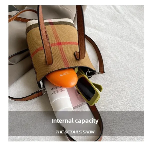 Fashionable Color Block Women's Shoulder Crossbody Bucket Bag Handbag Stylish Design High End Feeling New Hot Sale Of The Season - Image 11