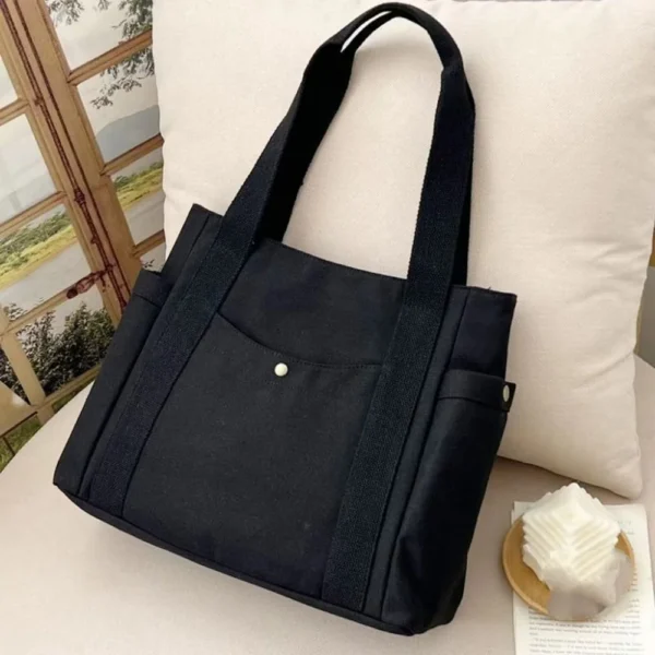 Large Capacity Canvas Tote Bags for Work Commuting Carrying Bag College Style Student Outfit Book Shoulder Bag - Image 12