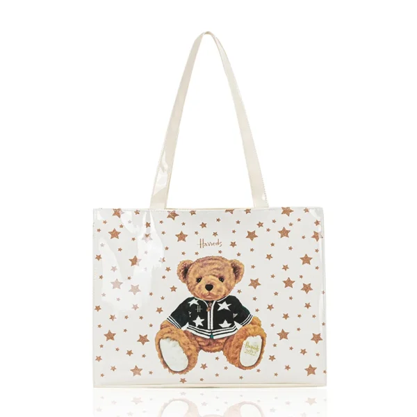 Cartton Print PVC Reusable Women's Shopping Bag Eco Friendly Flower Shopper Handbag Casual Female Student Shoulder Book Purse - Image 16