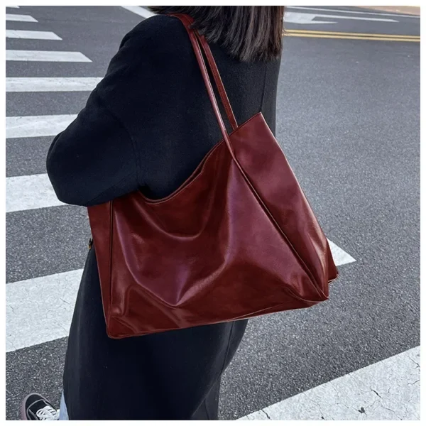 Women Tote Bag Fashion Underarm Pouch Large Capacity Soft Pu Leather Shoulder Bag Retro Crossbody Bag Casual Portable BucketBags - Image 29