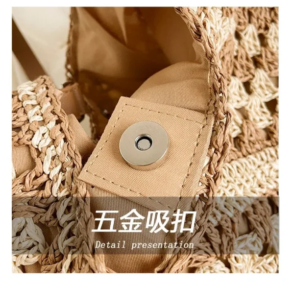 Women Weaving Clutches knit bag Large Portable Shoulder Bag Summer Beach Purses Shopper Satchel Female Tote Bags Handbags - Image 11