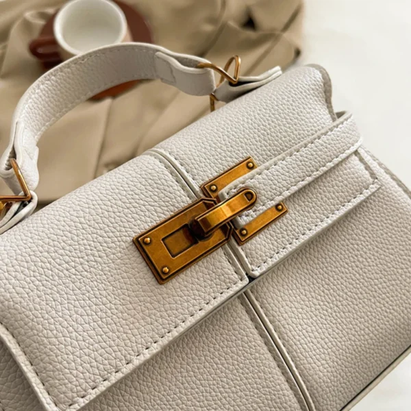 Trapezoidal Crossbody Bag, Niche Designer Soft Shoulder Bag,Fashionable Commuting Versatile Messenger Bag,Lady Buckle Handbag - Image 4