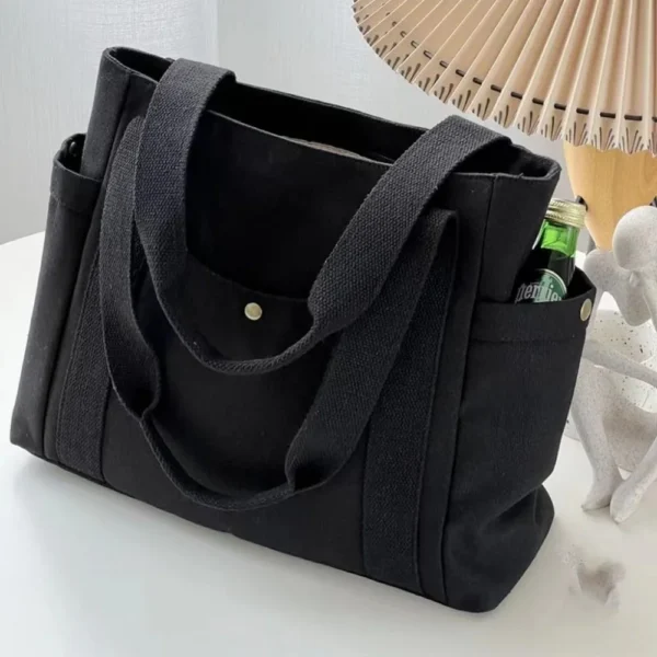 Large Capacity Canvas Tote Bags for Work Commuting Carrying Bag College Style Student Outfit Book Shoulder Bag - Image 13