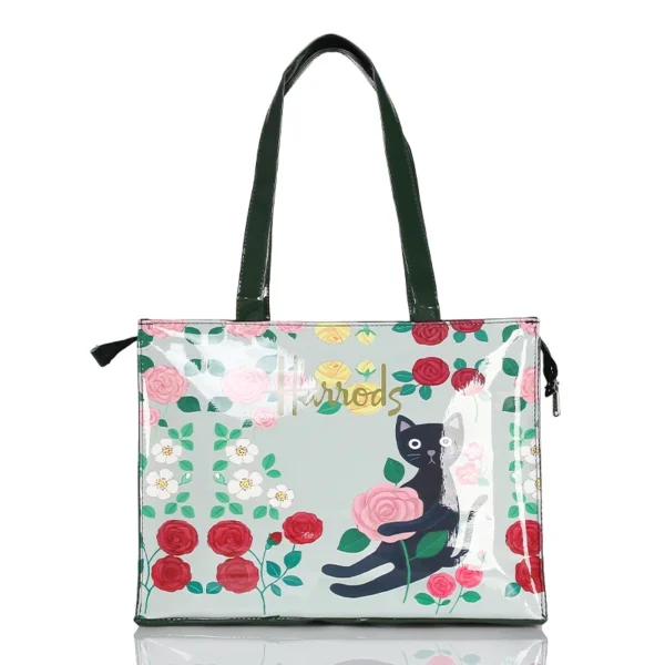 Horizontal Edition PVC Reusable Shopping Bag Eco-friendly London Lady Shopper Bag Large Capacity Waterproof Handbag Shoulder Bag - Image 24