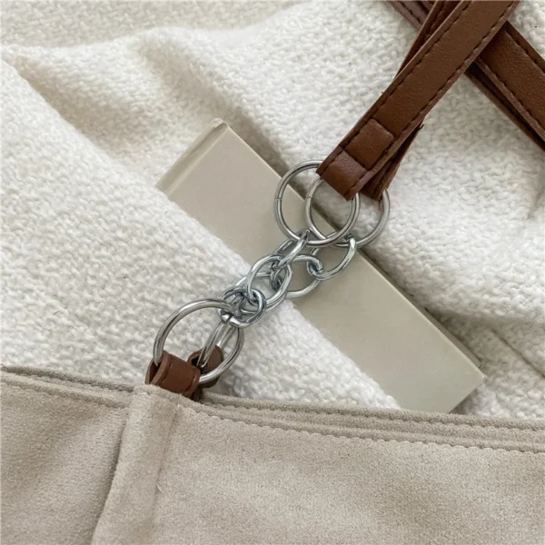 Stylish Tote Bag, Nubuck Pu Letter HOOTO Design for Women Handbag Shoulder Bag, Large Capacity Nylon leisure Travel Shopping Bag - Image 15
