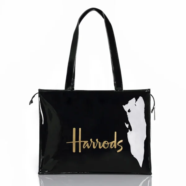 Horizontal Edition PVC Reusable Shopping Bag Eco-friendly London Lady Shopper Bag Large Capacity Waterproof Handbag Shoulder Bag