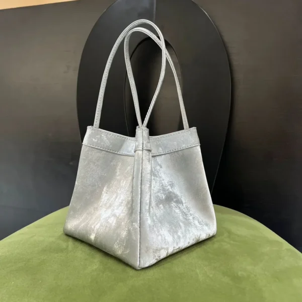 Chinese Style Bamboo Basket Handbag 2024 Colorful Pattern Women's Single Shoulder Slant Crossbody Bucket Bag Fashionable Casual - Image 2