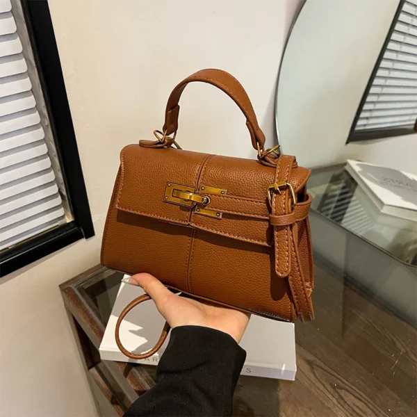 Trapezoidal Crossbody Bag, Niche Designer Soft Shoulder Bag,Fashionable Commuting Versatile Messenger Bag,Lady Buckle Handbag - Image 12
