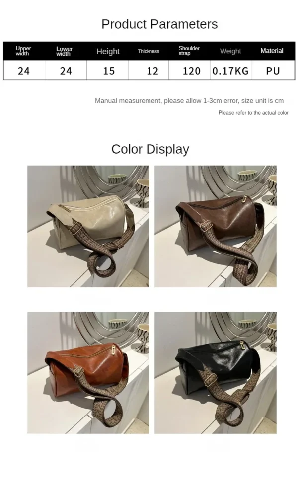 Vintage Shoulder Bag for Women Fashion Wide Strap Crossbody Bag Retro Pillow Messenger Handbag Ladies Tote Clutchs Purses Tote - Image 11