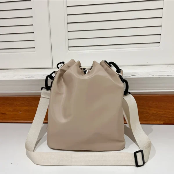 Women's Bucket Crossbody Bag - Lightweight Fabric Sling with Drawstring & Adjustable Strap for Shopping and Daily Use - Image 4