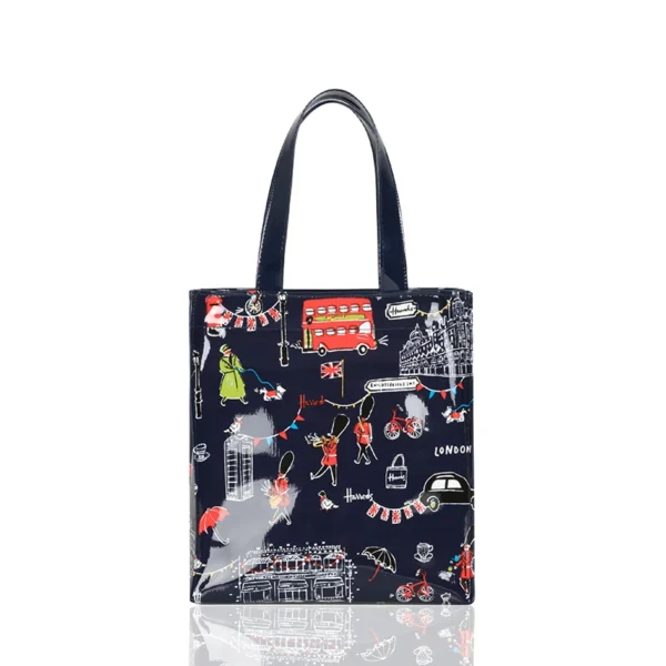 Cartton Print PVC Reusable Women's Shopping Bag Eco Friendly Flower Shopper Handbag Casual Female Student Shoulder Book Purse - Image 8