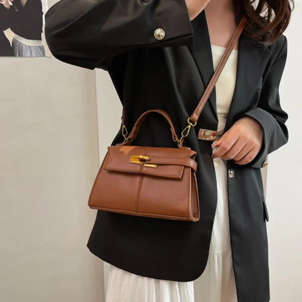 Trapezoidal Crossbody Bag, Niche Designer Soft Shoulder Bag,Fashionable Commuting Versatile Messenger Bag,Lady Buckle Handbag - Image 6