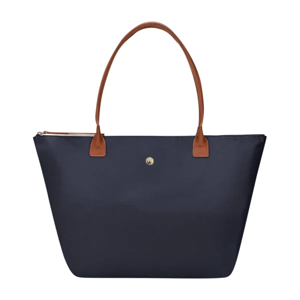 Large Capacity Shoulder Tote Bag for Women Nylon Top-Handle Purse Foldable Weekend Handbag Single Shoulder Soft Leather Bag - Image 3
