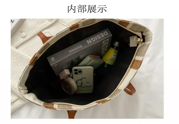 Raffia Summer Bags for Woman 2024 Stripe Designer Shoulder Crossbody Shopper Storage Bag Women Casual Canvas Handbag Tote Bag - Image 59