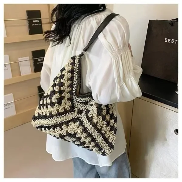 Women Weaving Clutches knit bag Large Portable Shoulder Bag Summer Beach Purses Shopper Satchel Female Tote Bags Handbags - Image 10