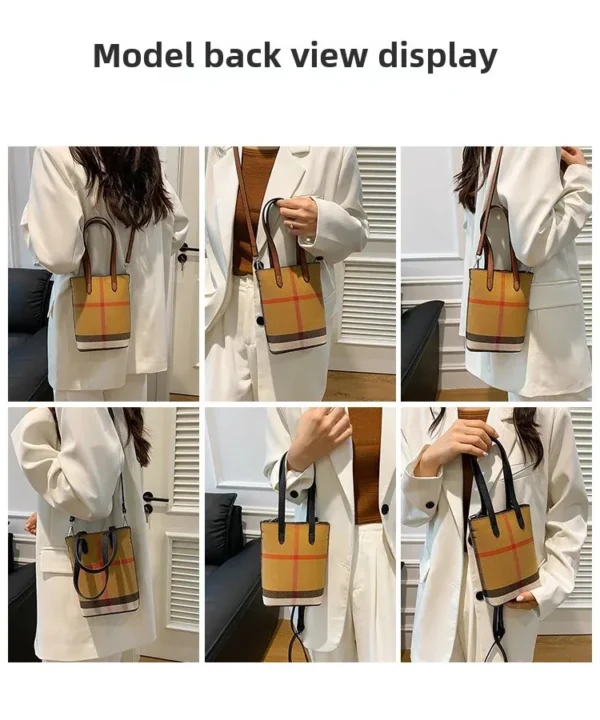 Fashionable Color Block Women's Shoulder Crossbody Bucket Bag Handbag Stylish Design High End Feeling New Hot Sale Of The Season - Image 16
