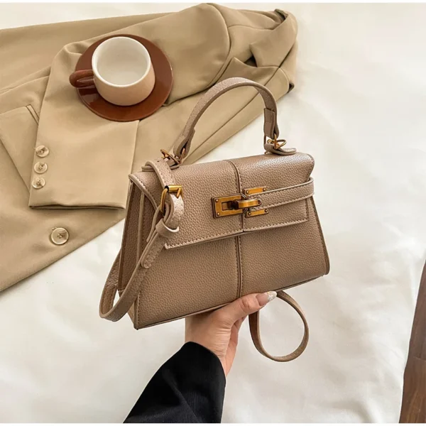 Trapezoidal Crossbody Bag, Niche Designer Soft Shoulder Bag,Fashionable Commuting Versatile Messenger Bag,Lady Buckle Handbag - Image 43