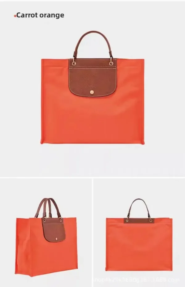 Spring New Large Capacity Nylon Shopping Bag Women's Handheld Tote Bag Fashionable Soft Structure with Internal Compartment - Image 12