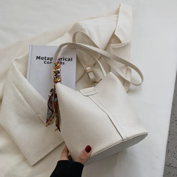 Large Capacity Bag for Women Summer New Fashion Trendy Shoulder Bag Textured Niche Crossbody Bucket Bag - Image 6