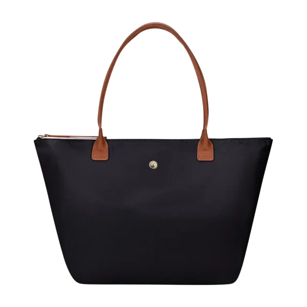 Large Capacity Shoulder Tote Bag for Women Nylon Top-Handle Purse Foldable Weekend Handbag Single Shoulder Soft Leather Bag - Image 5