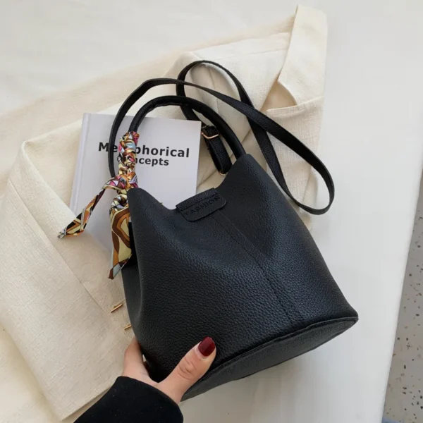 Large Capacity Bag for Women Summer New Fashion Trendy Shoulder Bag Textured Niche Crossbody Bucket Bag - Image 8