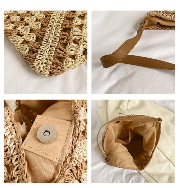 Women Weaving Clutches knit bag Large Portable Shoulder Bag Summer Beach Purses Shopper Satchel Female Tote Bags Handbags - Image 13