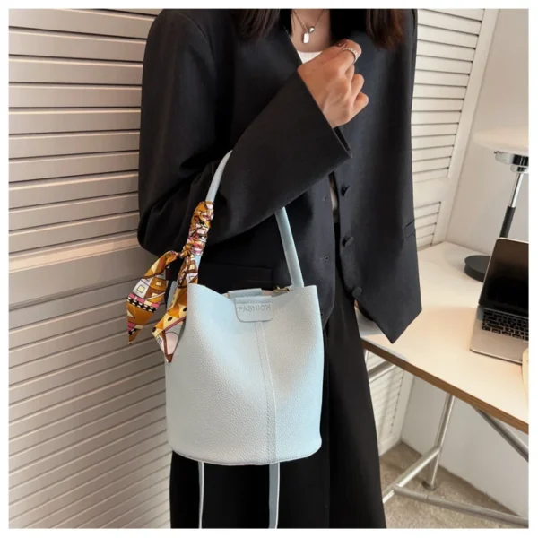 Large Capacity Bag for Women Summer New Fashion Trendy Shoulder Bag Textured Niche Crossbody Bucket Bag - Image 24