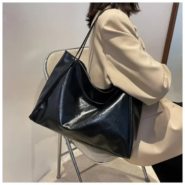 Women Tote Bag Fashion Underarm Pouch Large Capacity Soft Pu Leather Shoulder Bag Retro Crossbody Bag Casual Portable BucketBags - Image 10