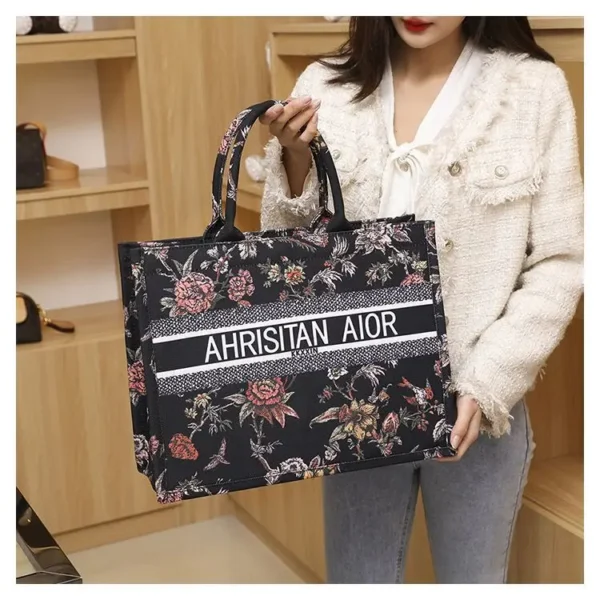 new fashion designer versatile shoulder bag Large capacity canvas handbag for women ethnic style printed travel shopping bag - Image 21